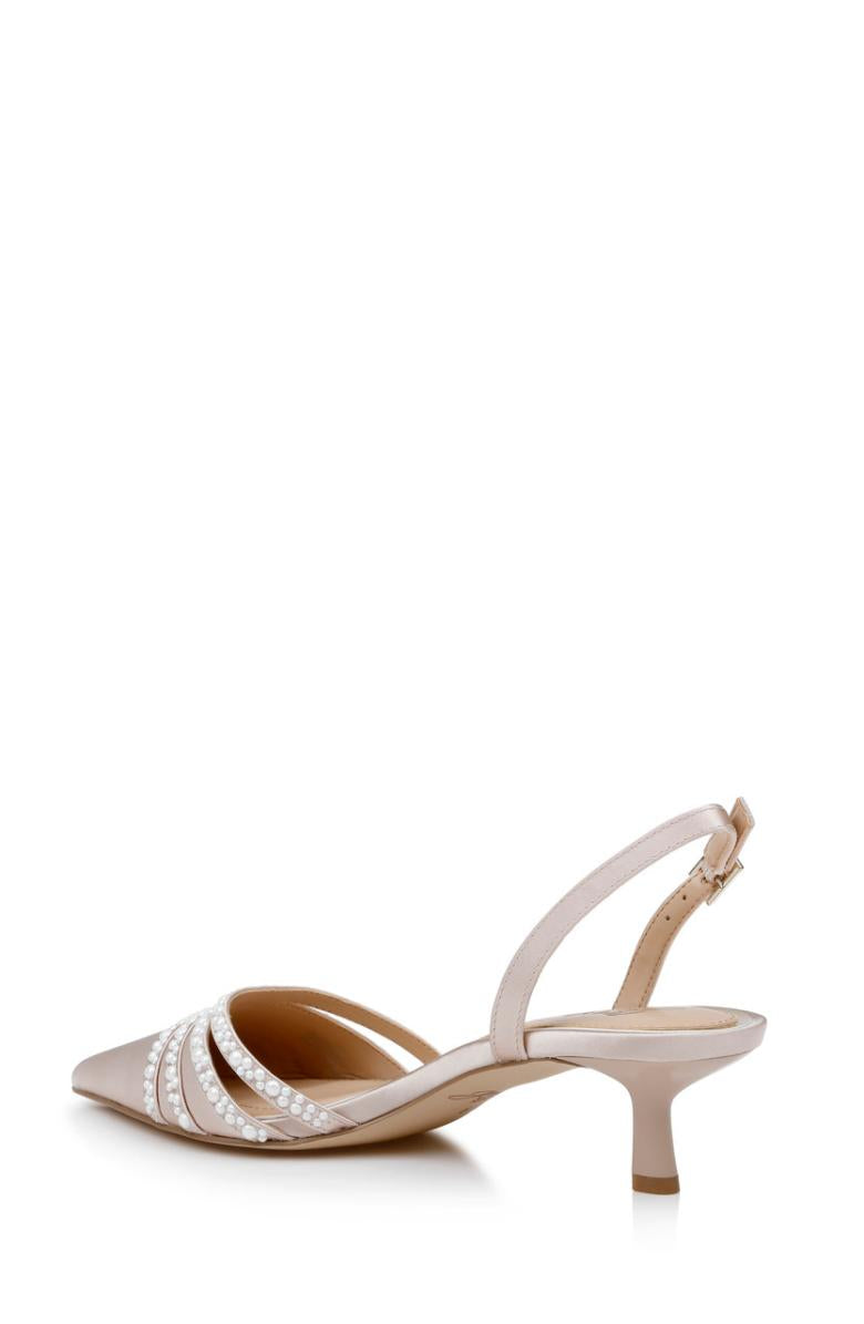 Badgley Mischka Katalina Bejeweled Slingback With Kitten Heel Black | Women Best Sellers