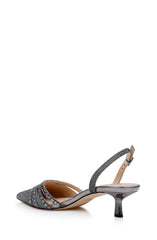 Badgley Mischka Katalina Bejeweled Slingback With Kitten Heel Black | Women Best Sellers