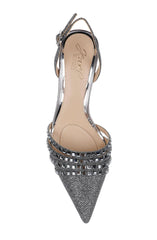 Badgley Mischka Katalina Bejeweled Slingback With Kitten Heel Black | Women Best Sellers