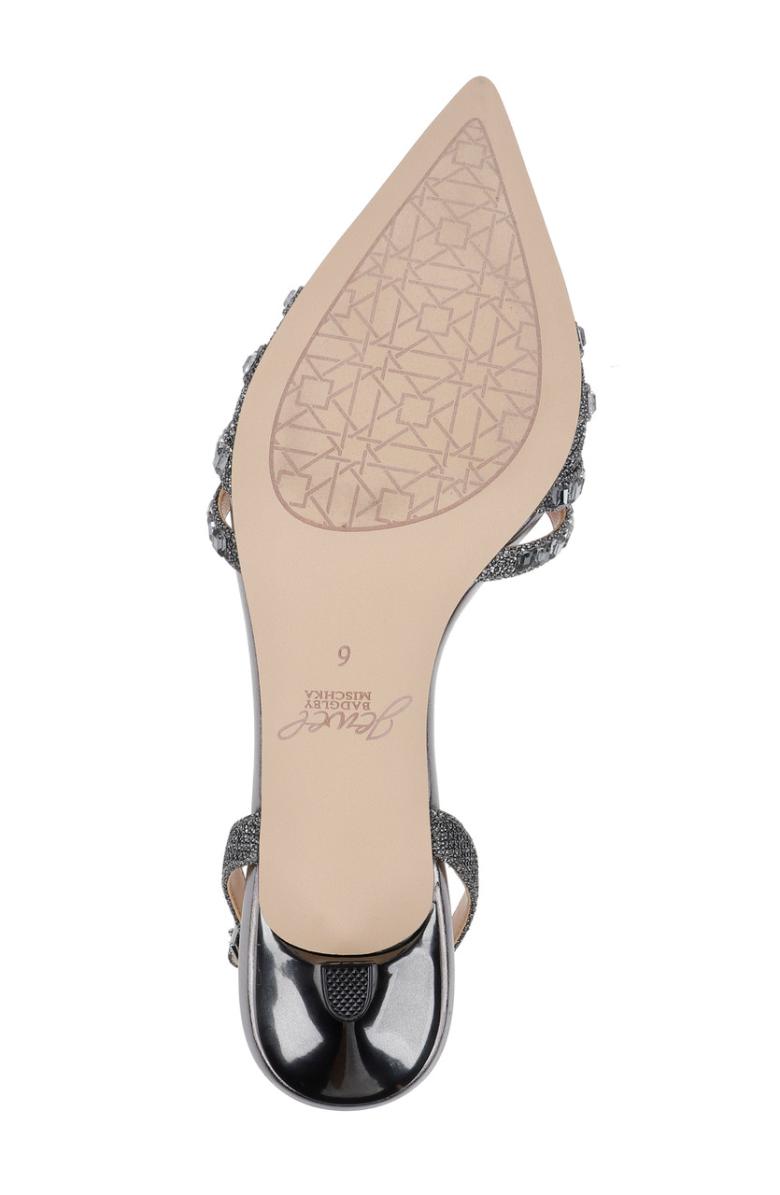 Badgley Mischka Katalina Bejeweled Slingback With Kitten Heel Black | Women Best Sellers