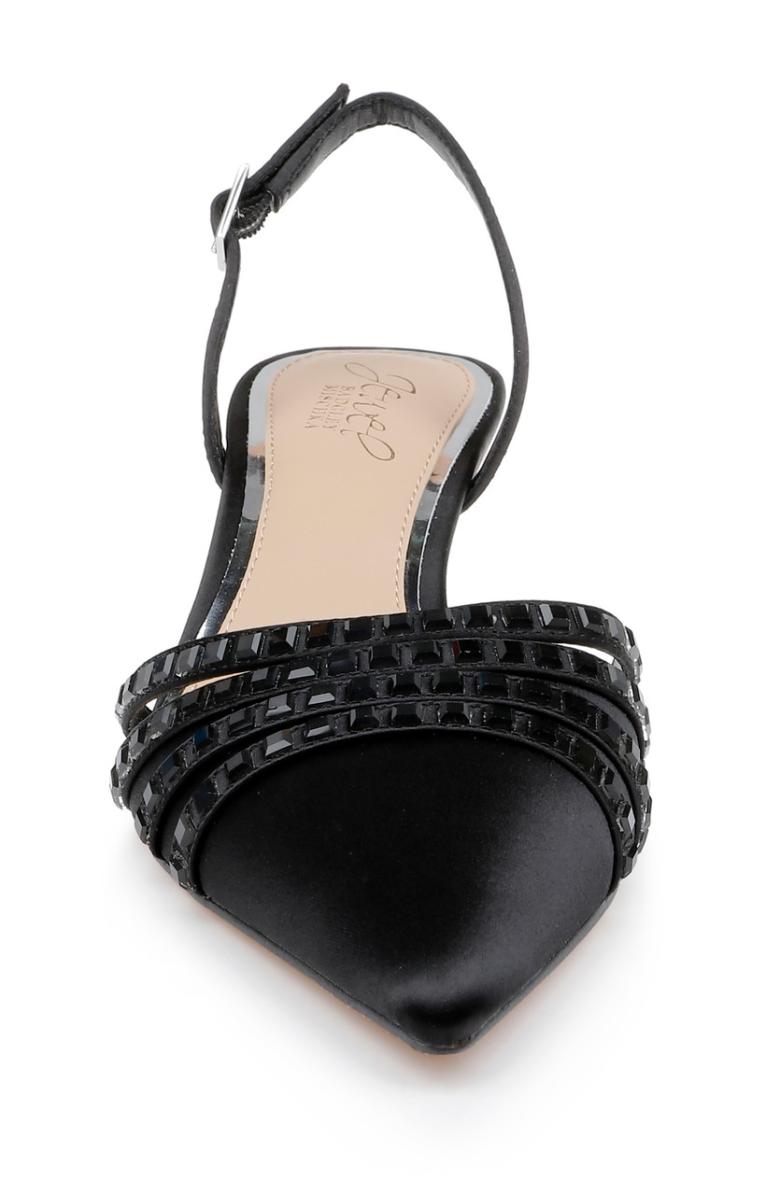 Badgley Mischka Katalina Bejeweled Slingback With Kitten Heel Black | Women Best Sellers