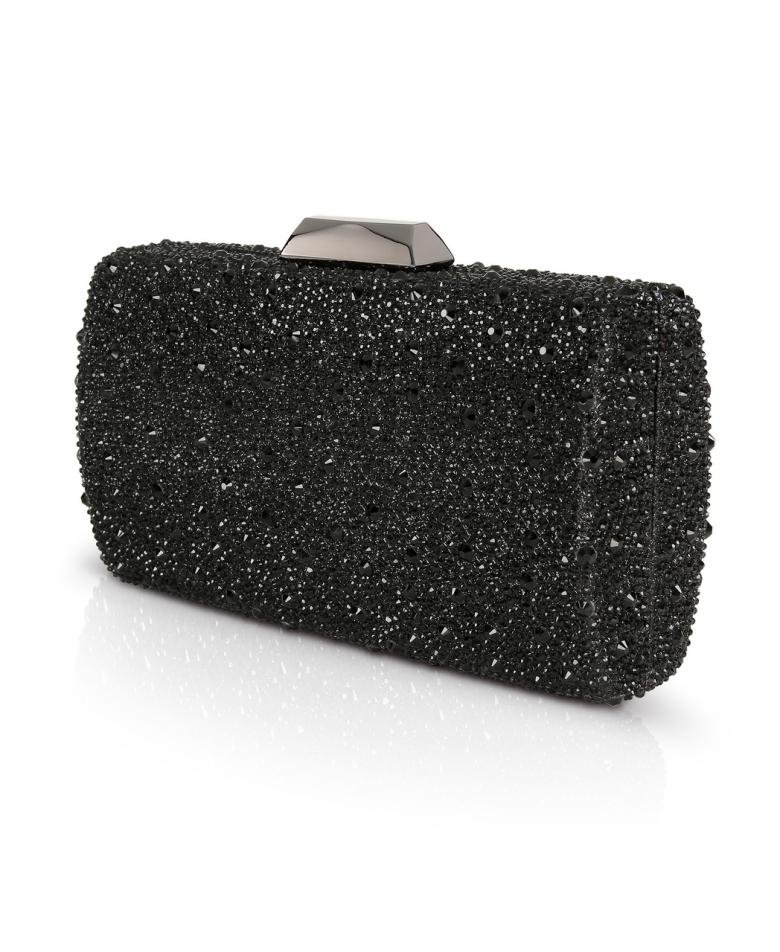 Badgley Mischka Kaylee Crystal Minaudiere Black | Women Evening Bags