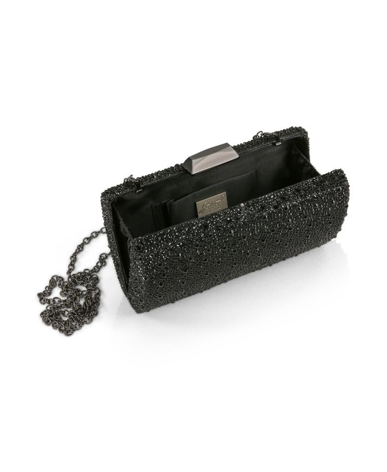 Badgley Mischka Kaylee Crystal Minaudiere Black | Women Evening Bags