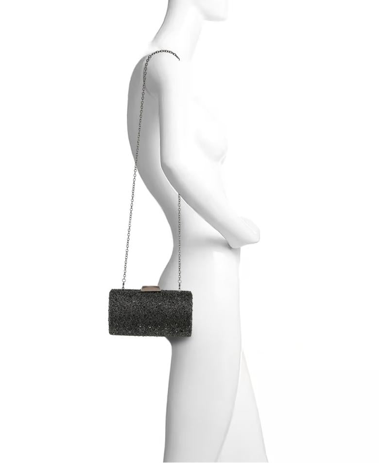 Badgley Mischka Kaylee Crystal Minaudiere Black | Women Evening Bags