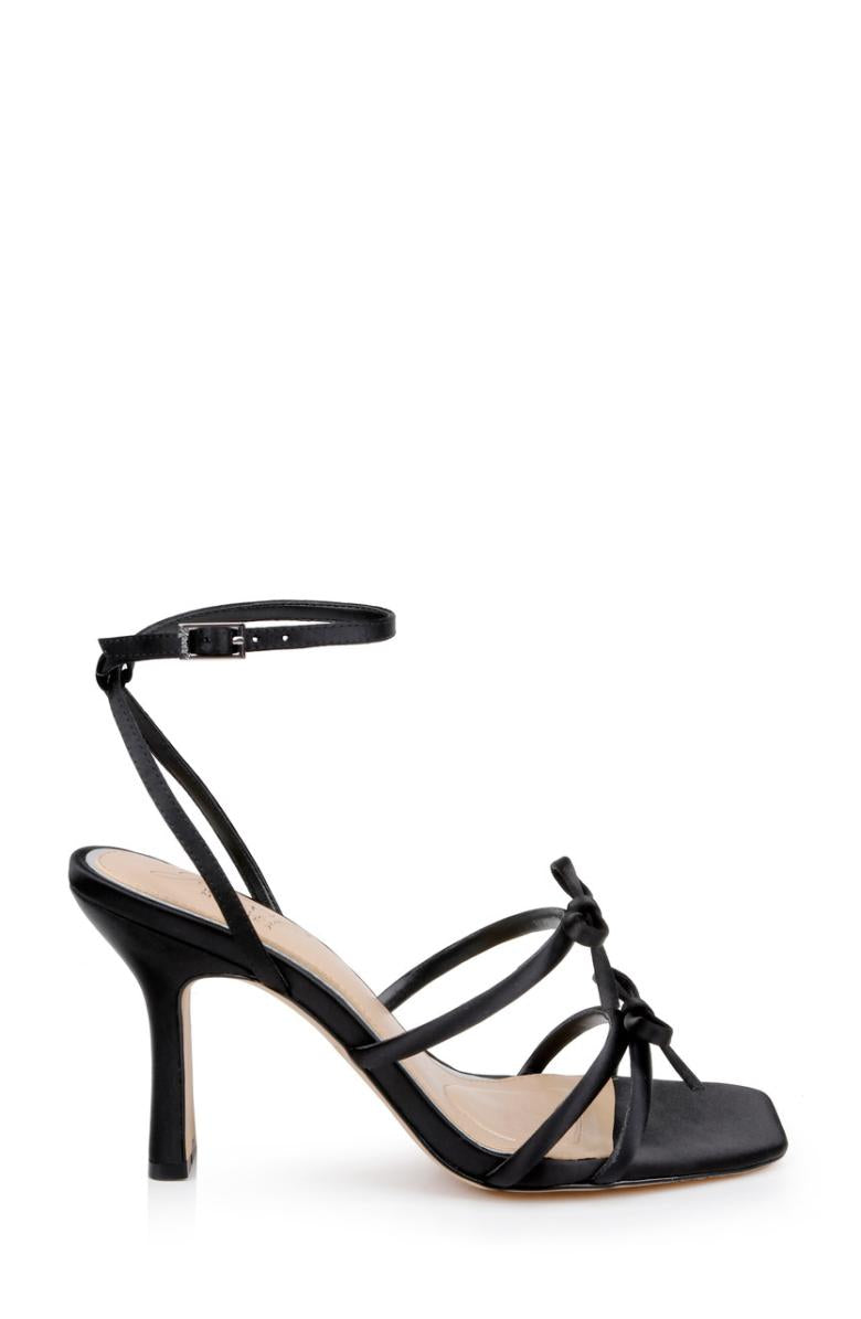 Badgley Mischka Kiyomi Delicate Sandal With Bow Straps Black | Women Stiletto