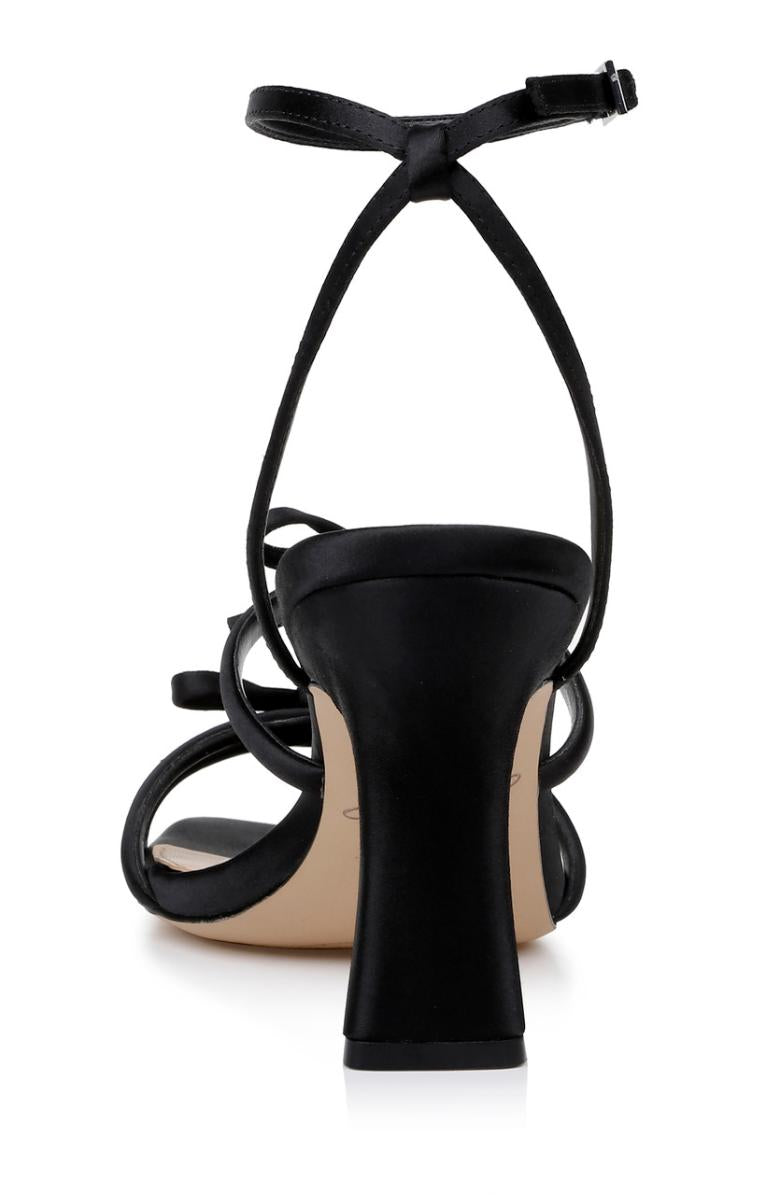 Badgley Mischka Kiyomi Delicate Sandal With Bow Straps Black | Women Stiletto