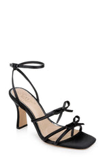 Badgley Mischka Kiyomi Delicate Sandal With Bow Straps Black | Women Stiletto