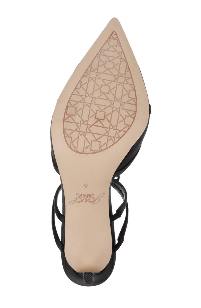 Badgley Mischka Klarise Pointed Toe Satin Double Bow Mules Black | Women Stiletto