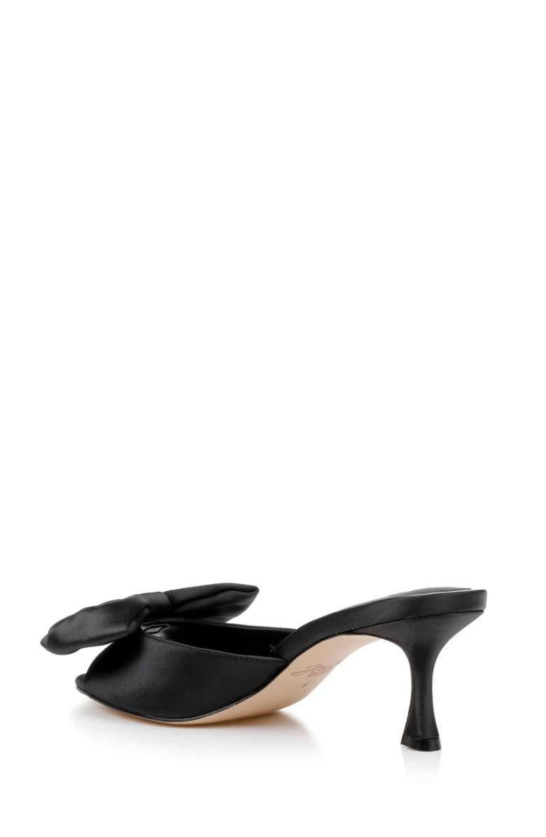 Badgley Mischka Kora Kitten Heel Mules With Large Bow Black | Women Stiletto