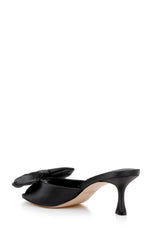 Badgley Mischka Kora Kitten Heel Mules With Large Bow Black | Women Stiletto