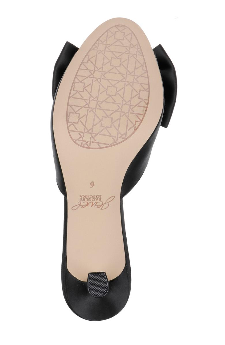 Badgley Mischka Kora Kitten Heel Mules With Large Bow Black | Women Stiletto