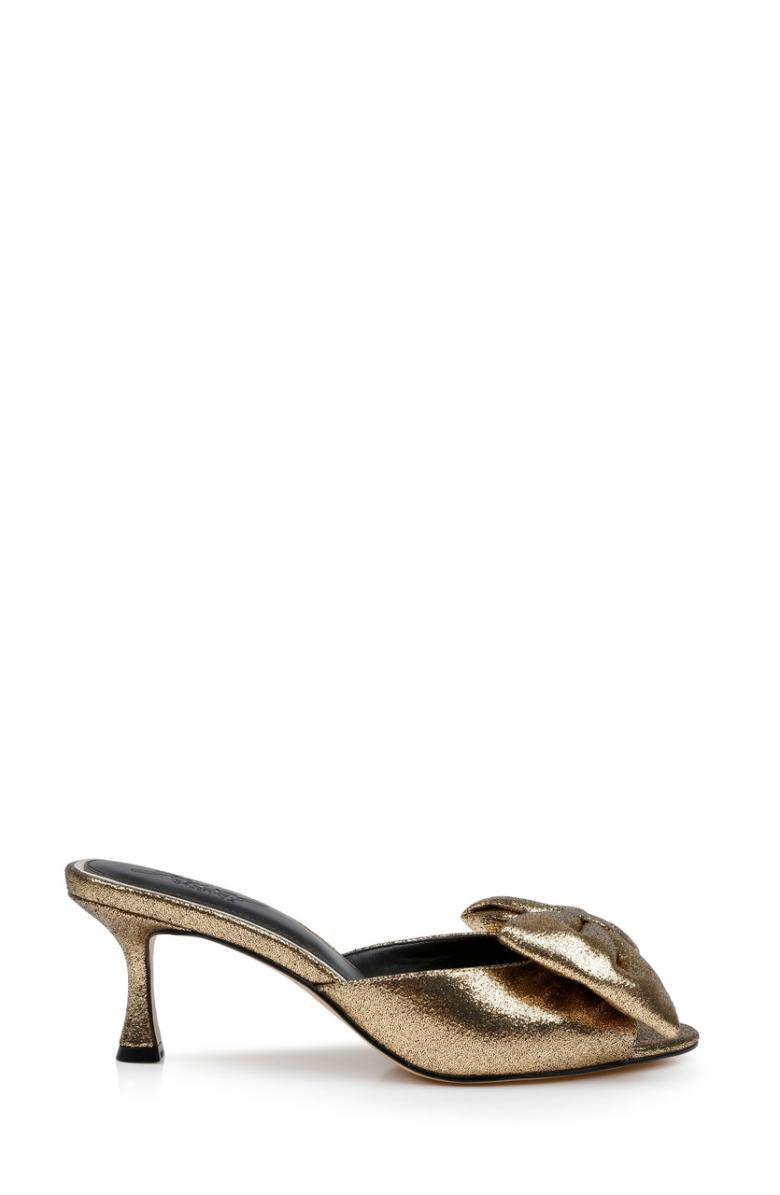 Badgley Mischka Kora Kitten Heel Mules With Large Bow Black | Women Stiletto