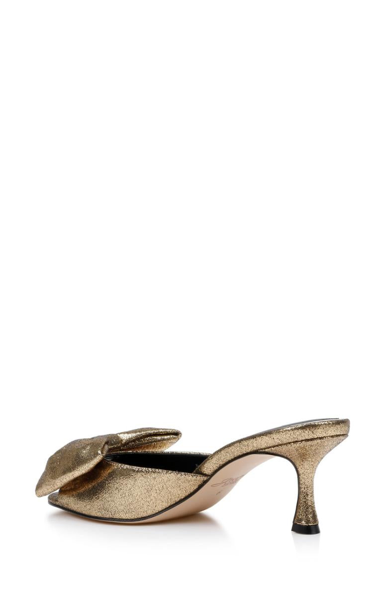 Badgley Mischka Kora Kitten Heel Mules With Large Bow Black | Women Stiletto