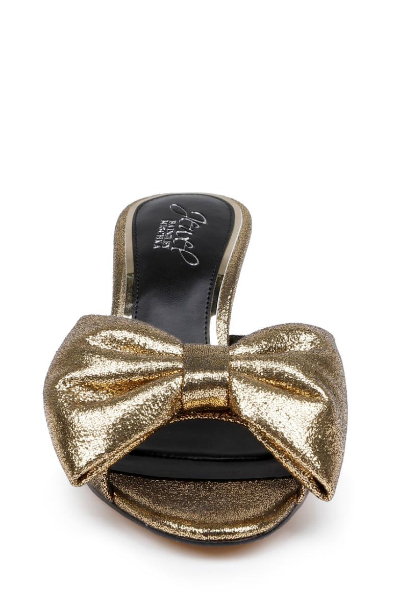 Badgley Mischka Kora Kitten Heel Mules With Large Bow Black | Women Stiletto