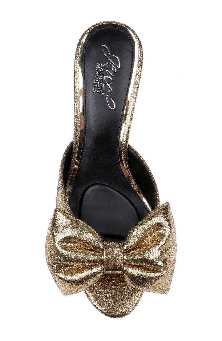 Badgley Mischka Kora Kitten Heel Mules With Large Bow Black | Women Stiletto
