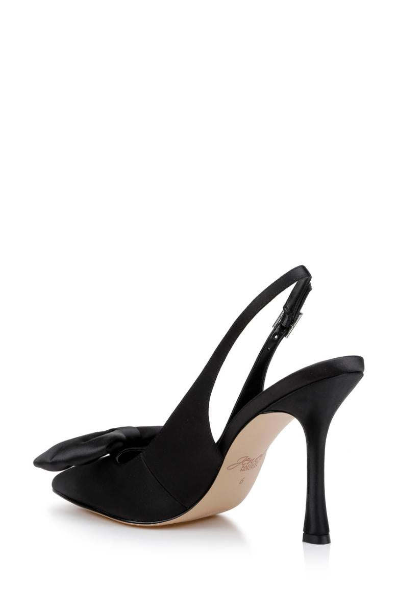 Badgley Mischka Kourtnay Stiletto Slingback With Large Bow Black | Women Stiletto