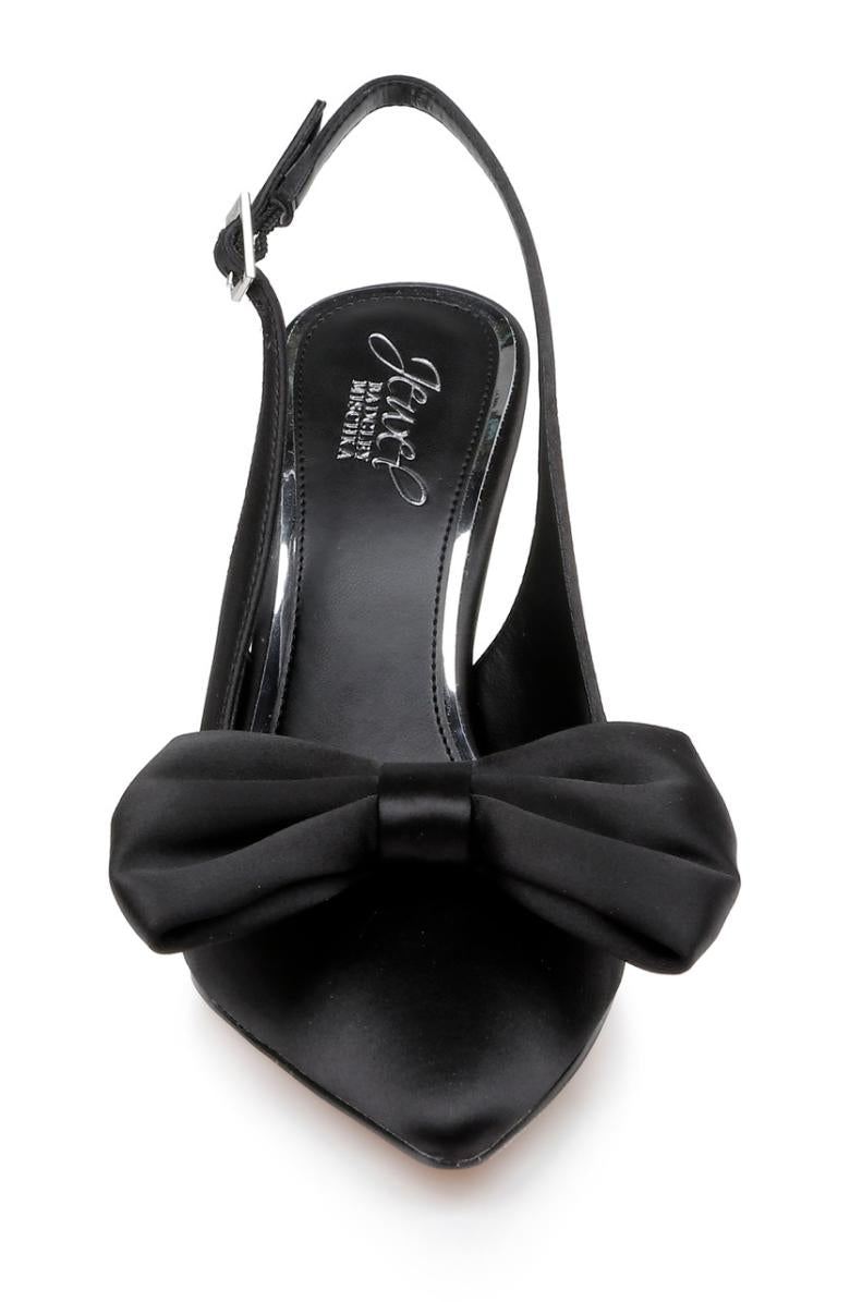 Badgley Mischka Kourtnay Stiletto Slingback With Large Bow Black | Women Stiletto