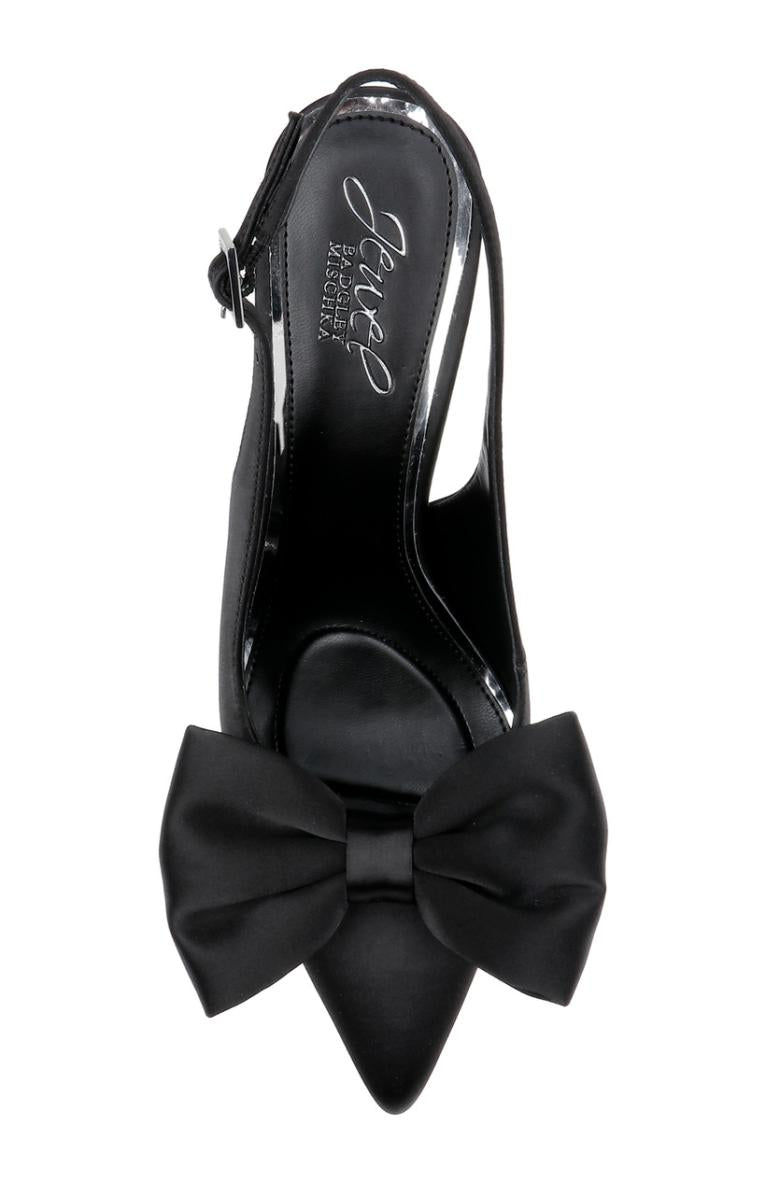 Badgley Mischka Kourtnay Stiletto Slingback With Large Bow Black | Women Stiletto