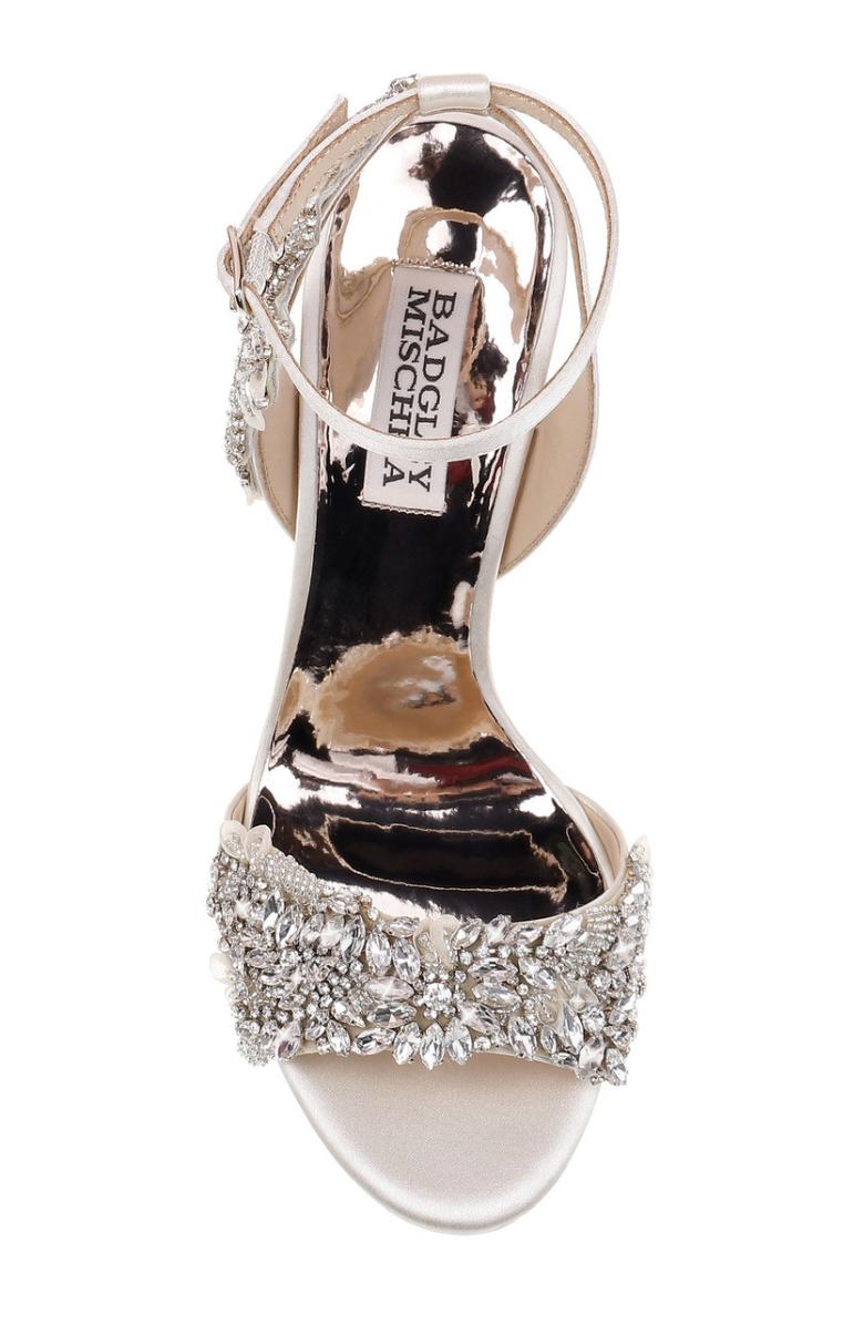Badgley Mischka Libby Crystal Embellished Evening Shoe Ivory | Women Best Sellers