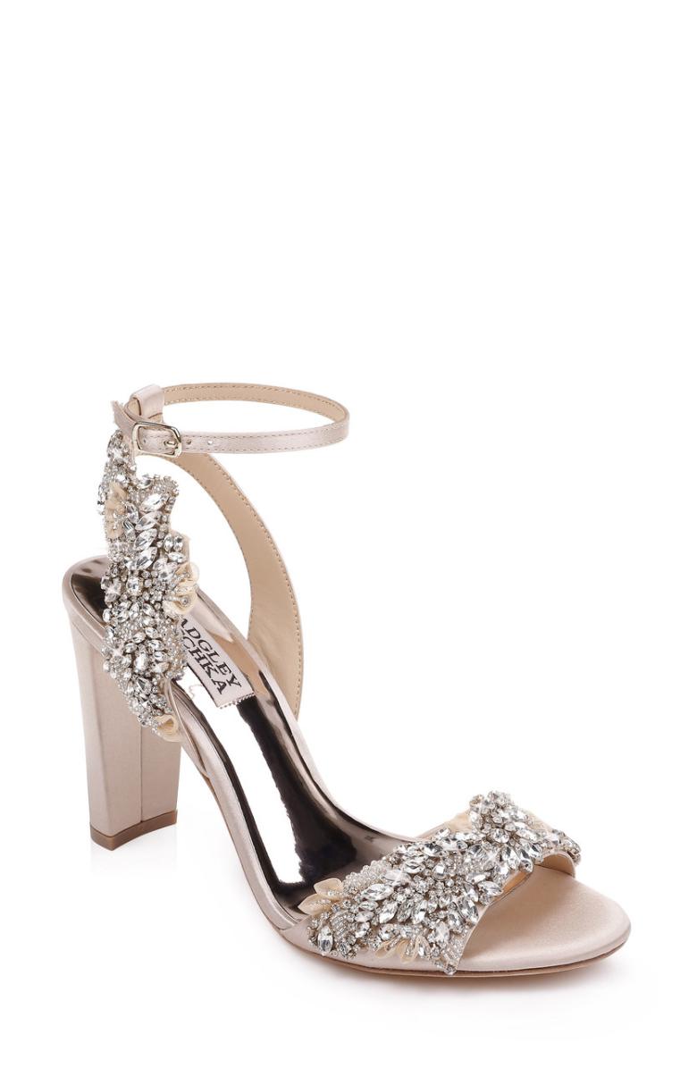 Badgley Mischka Libby Crystal Embellished Evening Shoe Ivory | Women Best Sellers