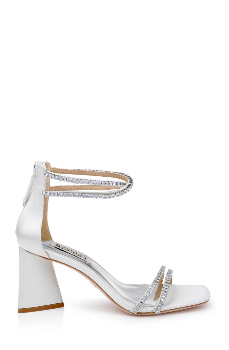 Badgley Mischka Lillie Crystal Dual-Strapped Block Heels Black | Women Block Heels