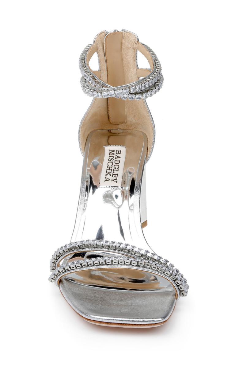 Badgley Mischka Lillie Crystal Dual-Strapped Block Heels Black | Women Block Heels