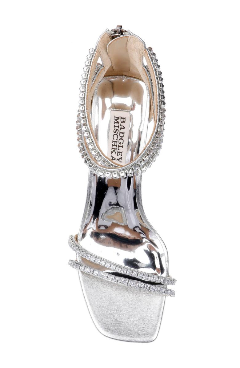 Badgley Mischka Lillie Crystal Dual-Strapped Block Heels Black | Women Block Heels