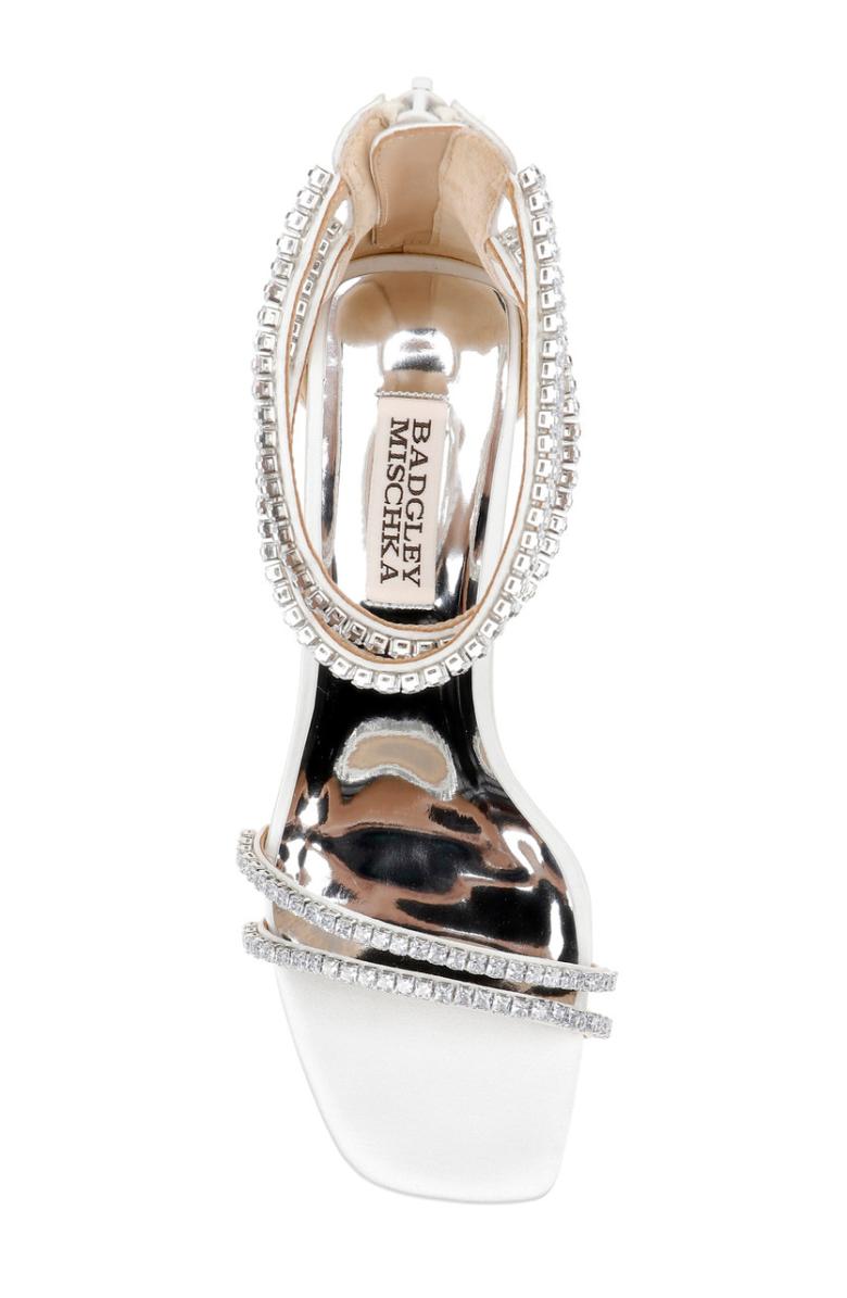 Badgley Mischka Lillie Crystal Dual-Strapped Block Heels Black | Women Block Heels