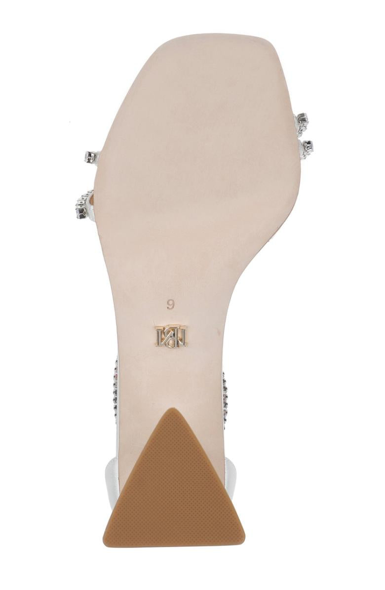 Badgley Mischka Lillie Crystal Dual-Strapped Block Heels Black | Women Block Heels