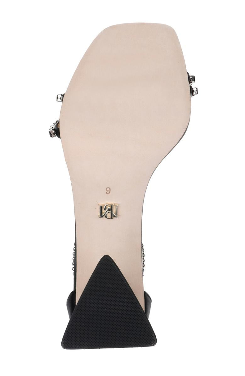 Badgley Mischka Lillie Crystal Dual-Strapped Block Heels Black | Women Block Heels