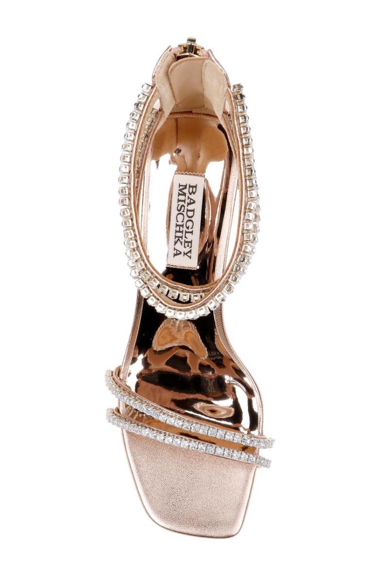 Badgley Mischka Lillie Crystal Dual-Strapped Block Heels Black | Women Block Heels