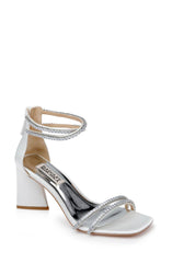Badgley Mischka Lillie Crystal Dual-Strapped Block Heels Black | Women Block Heels