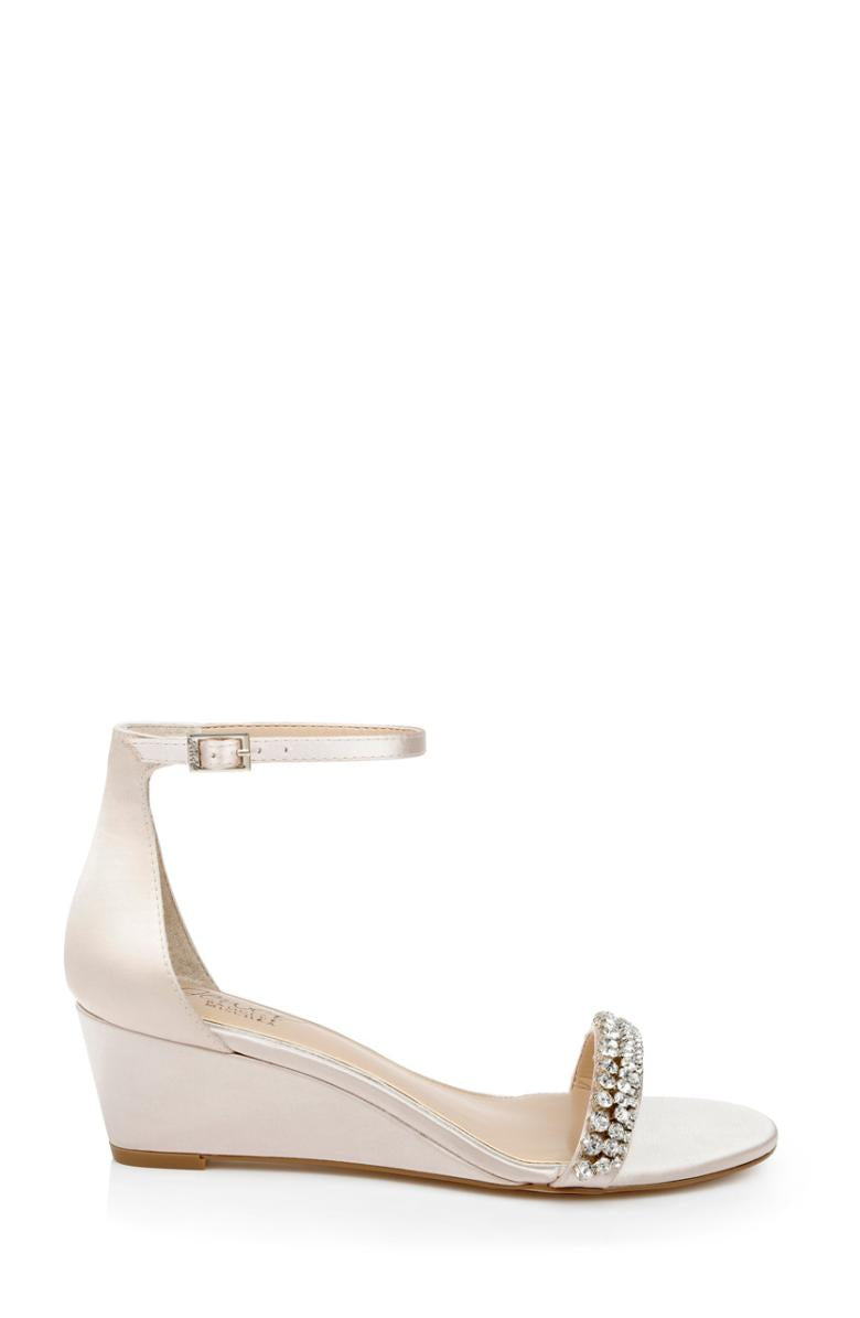 Badgley Mischka Lora Low Wedge Sandals Champagne | Women Wedge