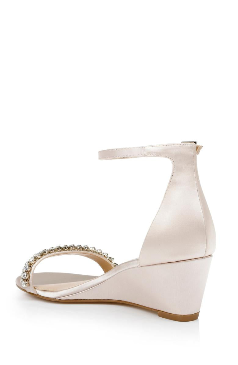 Badgley Mischka Lora Low Wedge Sandals Champagne | Women Wedge