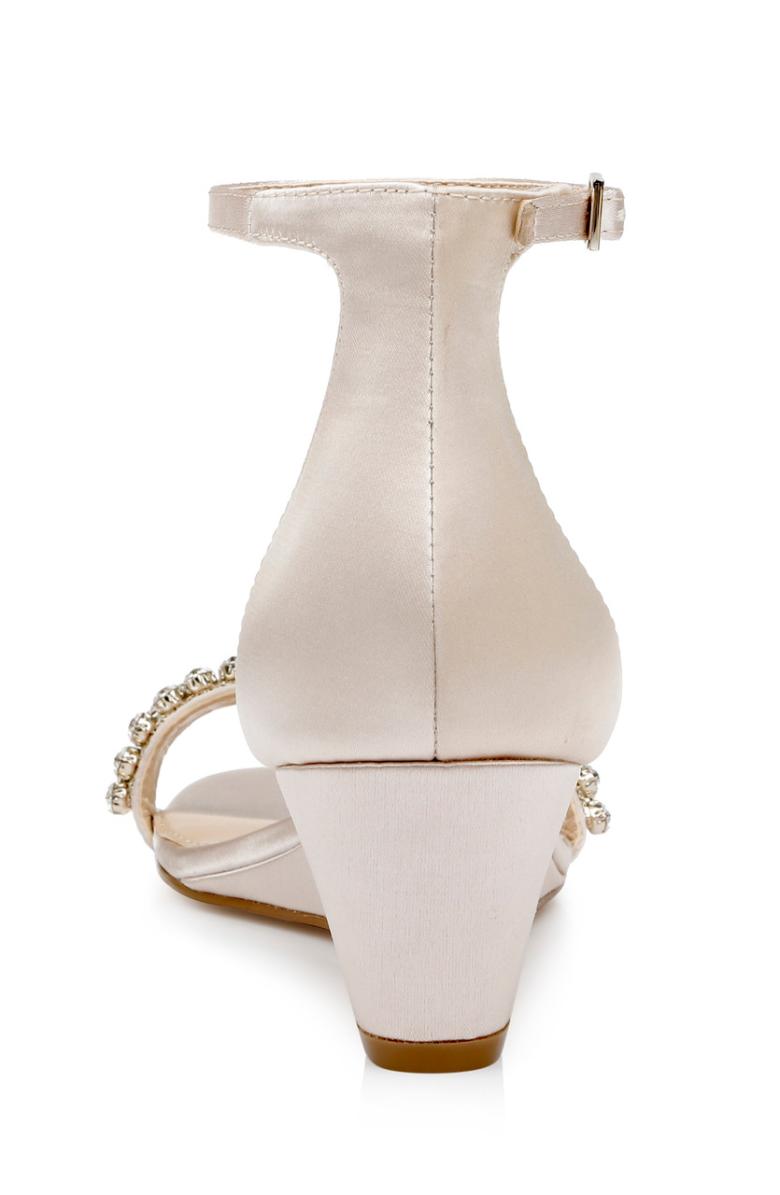 Badgley Mischka Lora Low Wedge Sandals Champagne | Women Wedge