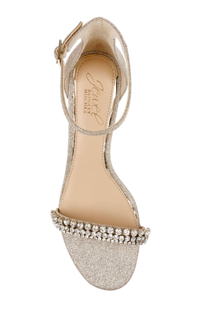 Badgley Mischka Lora Low Wedge Sandals Champagne | Women Wedge