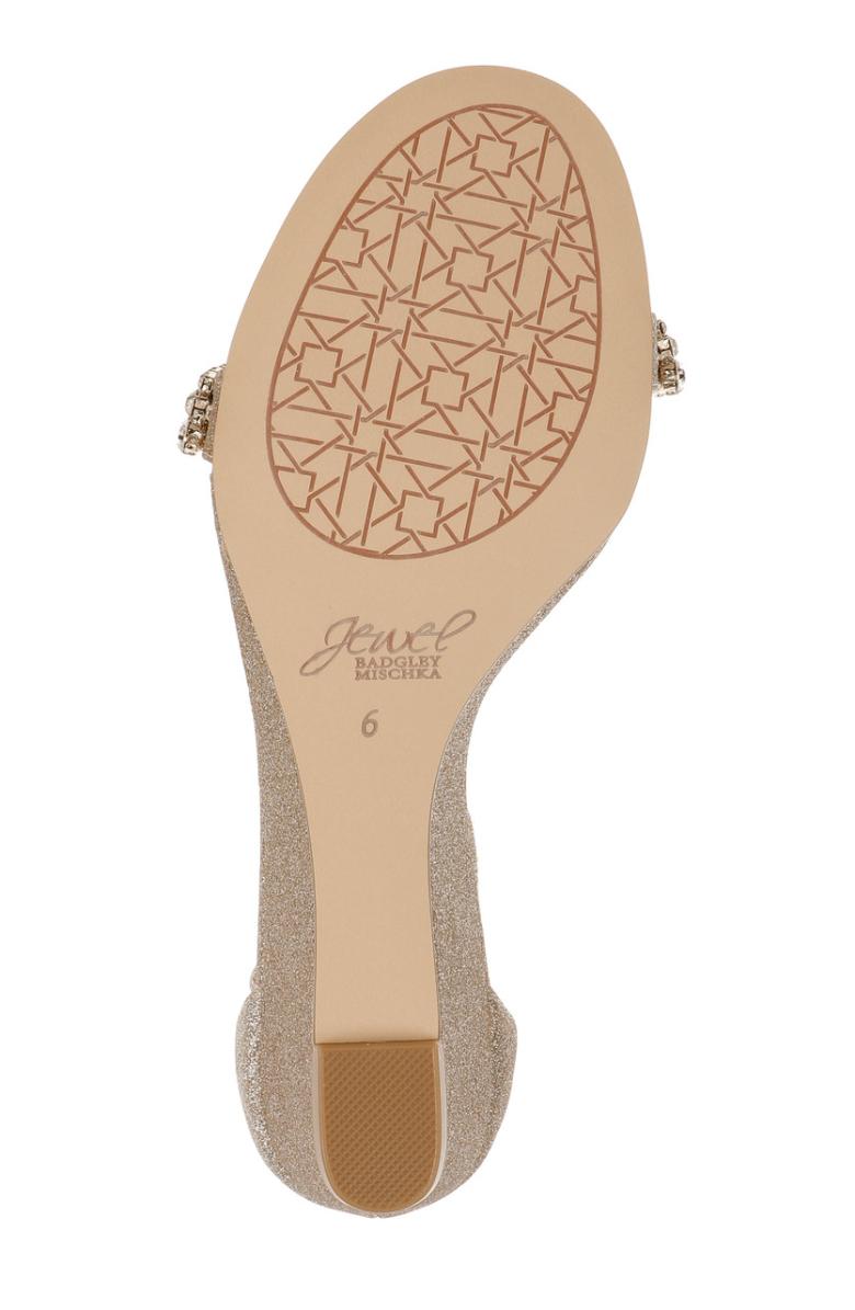 Badgley Mischka Lora Low Wedge Sandals Champagne | Women Wedge