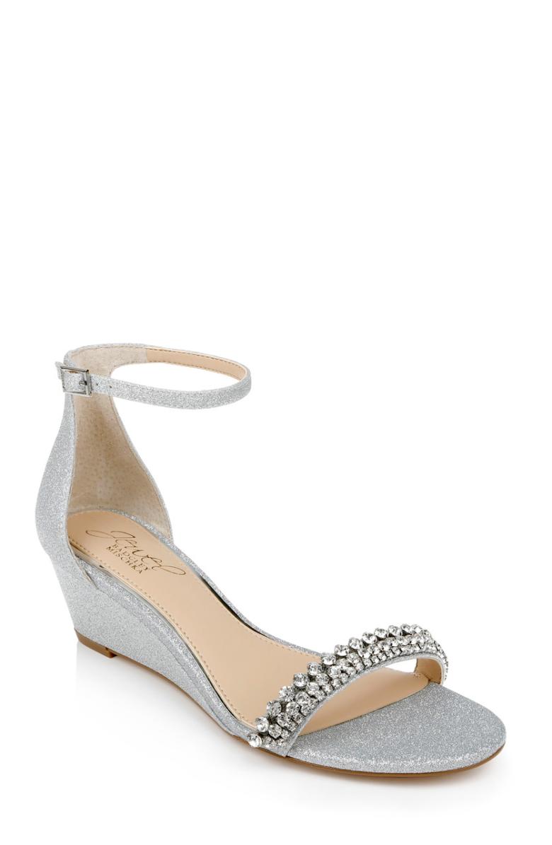 Badgley Mischka Lora Low Wedge Sandals Champagne | Women Wedge