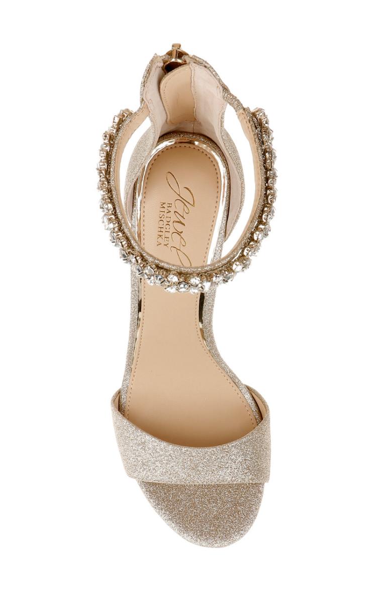 Badgley Mischka Louise Peep-Toe Block Heel Black | Women Block Heels