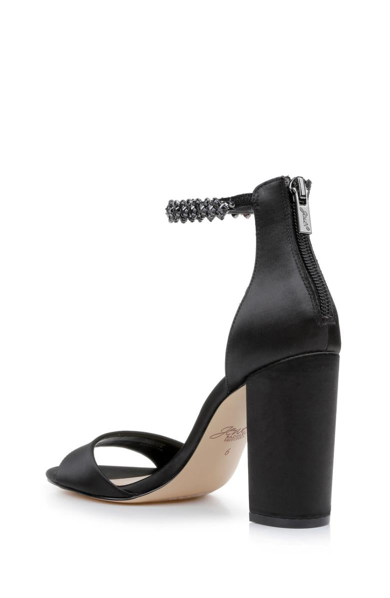 Badgley Mischka Louise Peep-Toe Block Heel Black | Women Block Heels