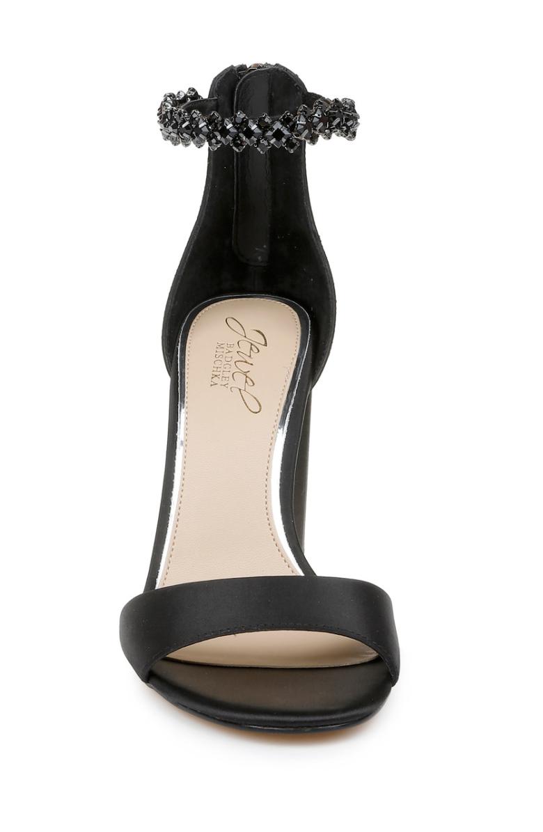 Badgley Mischka Louise Peep-Toe Block Heel Black | Women Block Heels