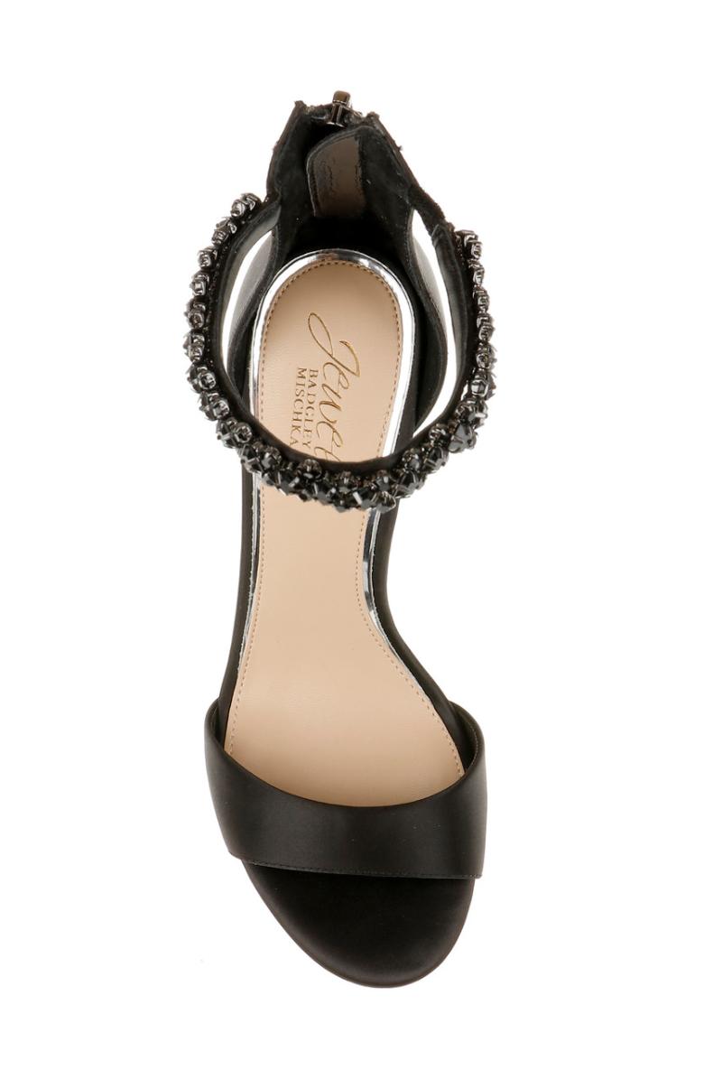 Badgley Mischka Louise Peep-Toe Block Heel Black | Women Block Heels