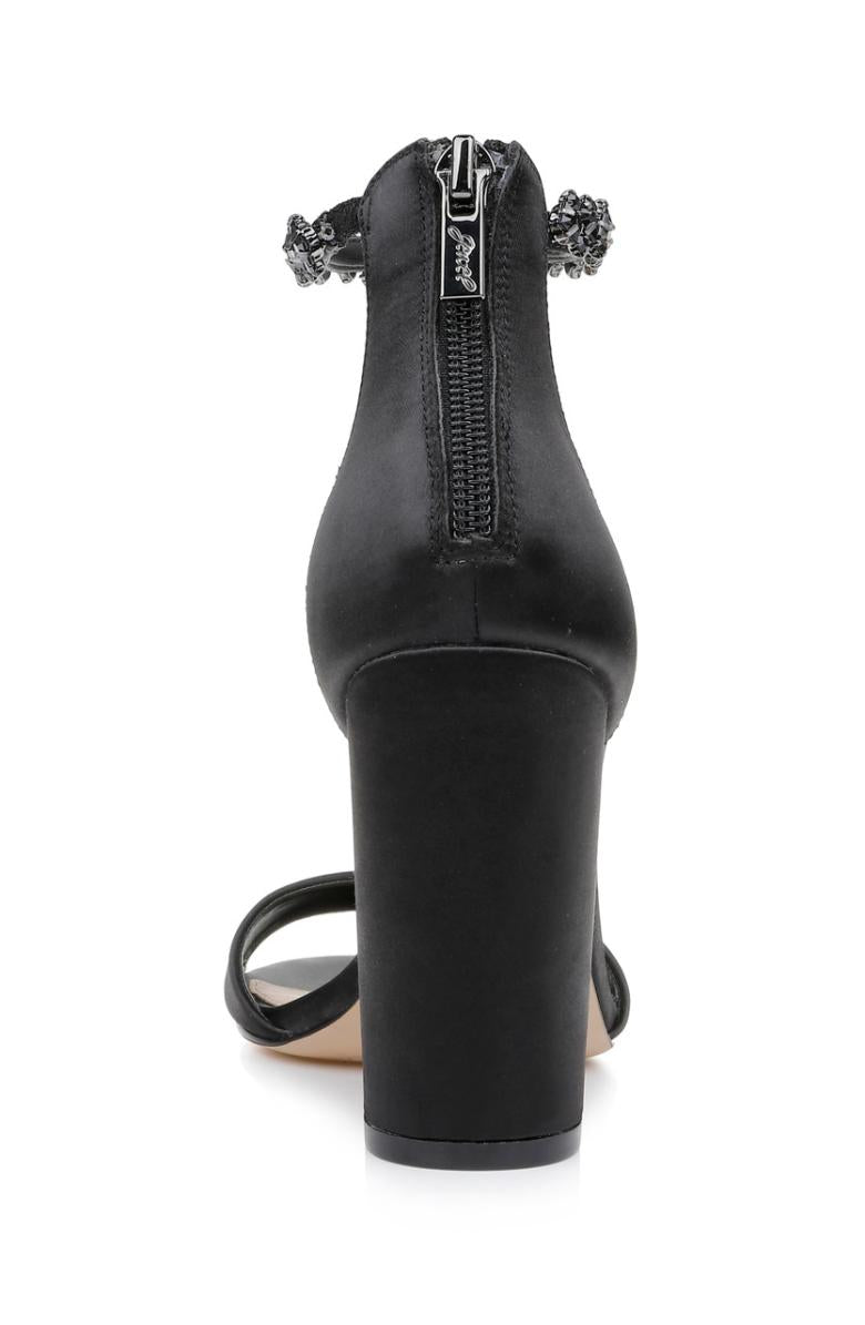 Badgley Mischka Louise Peep-Toe Block Heel Black | Women Block Heels