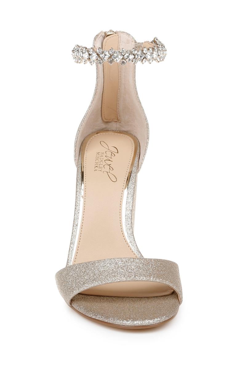 Badgley Mischka Louise Peep-Toe Block Heel Black | Women Block Heels