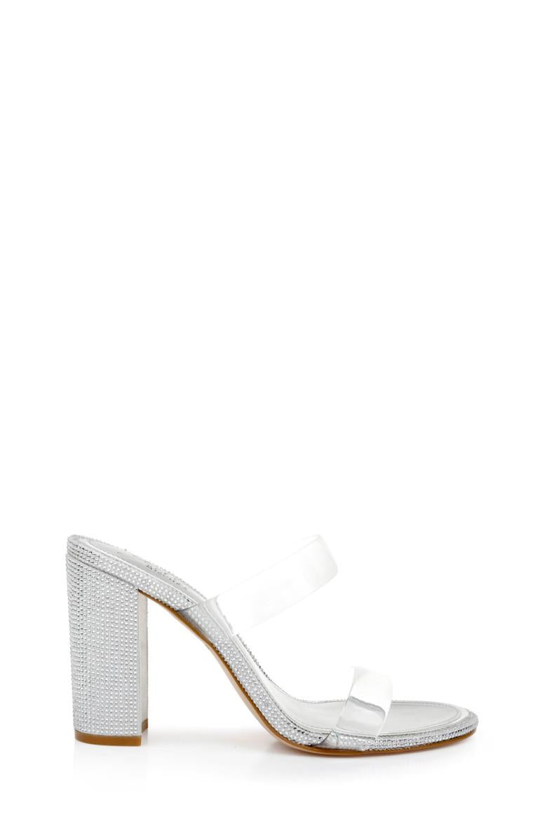 Badgley Mischka Lucero Block Heel Slide Clear | Women Block Heels