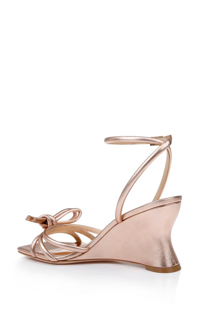 Badgley Mischka Luciana Knot Detail Wedge Sandal Champagne | Women Wedge