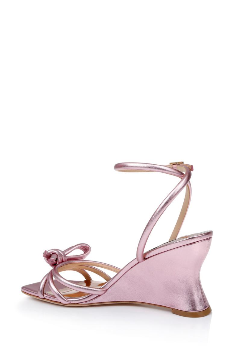 Badgley Mischka Luciana Knot Detail Wedge Sandal Champagne | Women Wedge