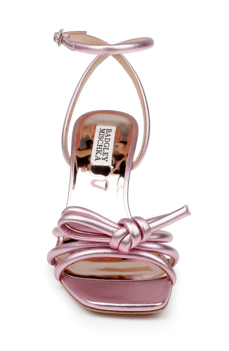 Badgley Mischka Luciana Knot Detail Wedge Sandal Champagne | Women Wedge