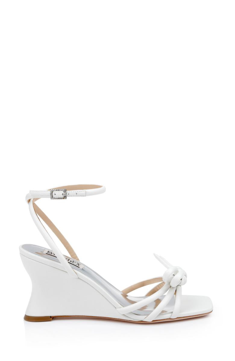 Badgley Mischka Luciana Knot Detail Wedge Sandal Champagne | Women Wedge