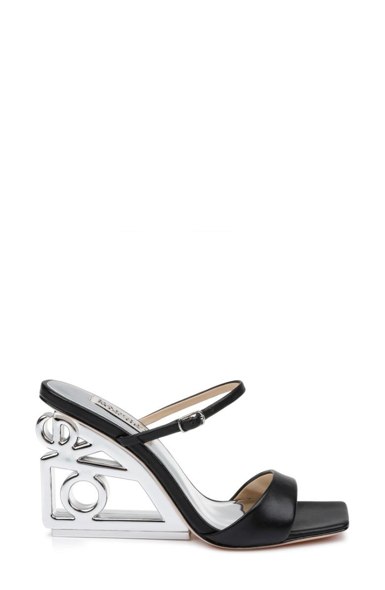Badgley Mischka Luna Mule With Sculptural Wedge Black | Women Wedge